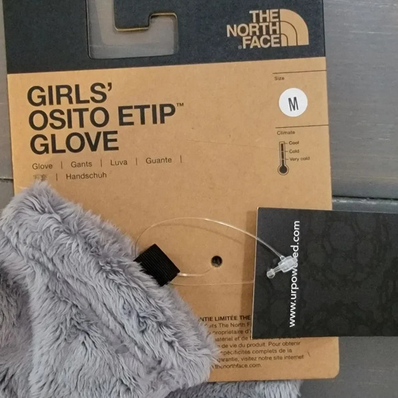 The North Face Kids Grey Girl's Osito fleece Etip Glove sz Medium - Picture 4 of 12